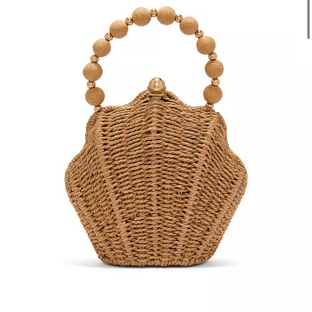 ☀️🐚VICTORIA’S SECRET WOVEN SHAPED RAFFIA SHELL BAG 🐚 crossbody bag removal chain - Picture 5 of 14